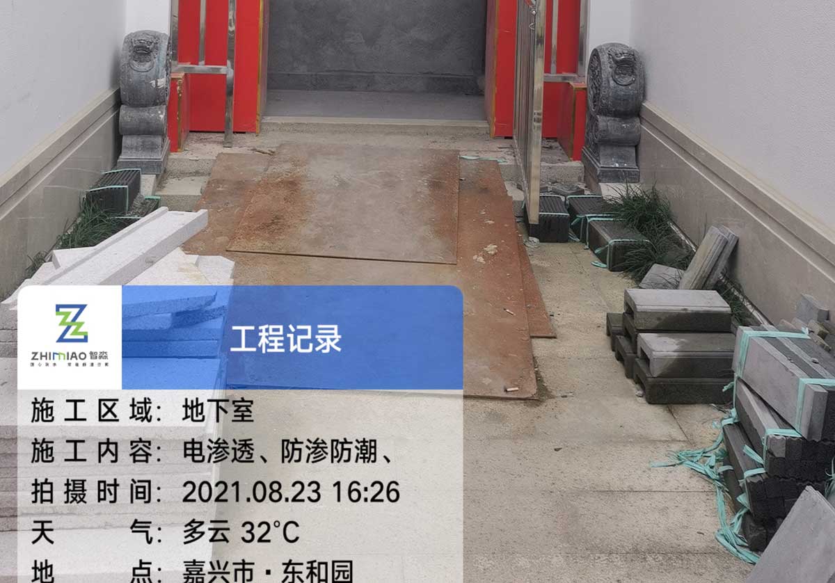 嘉兴海宁名门东和园别墅地下室防潮除湿新技术系统应用